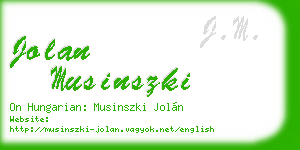 jolan musinszki business card